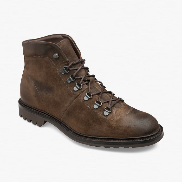 Loake - Hiker Lace Up Boots in Brown Burnished Suede - Nigel Clare