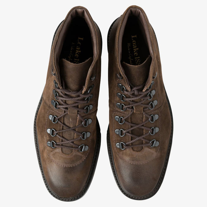 Loake - Hiker Lace Up Boots in Brown Burnished Suede - Nigel Clare