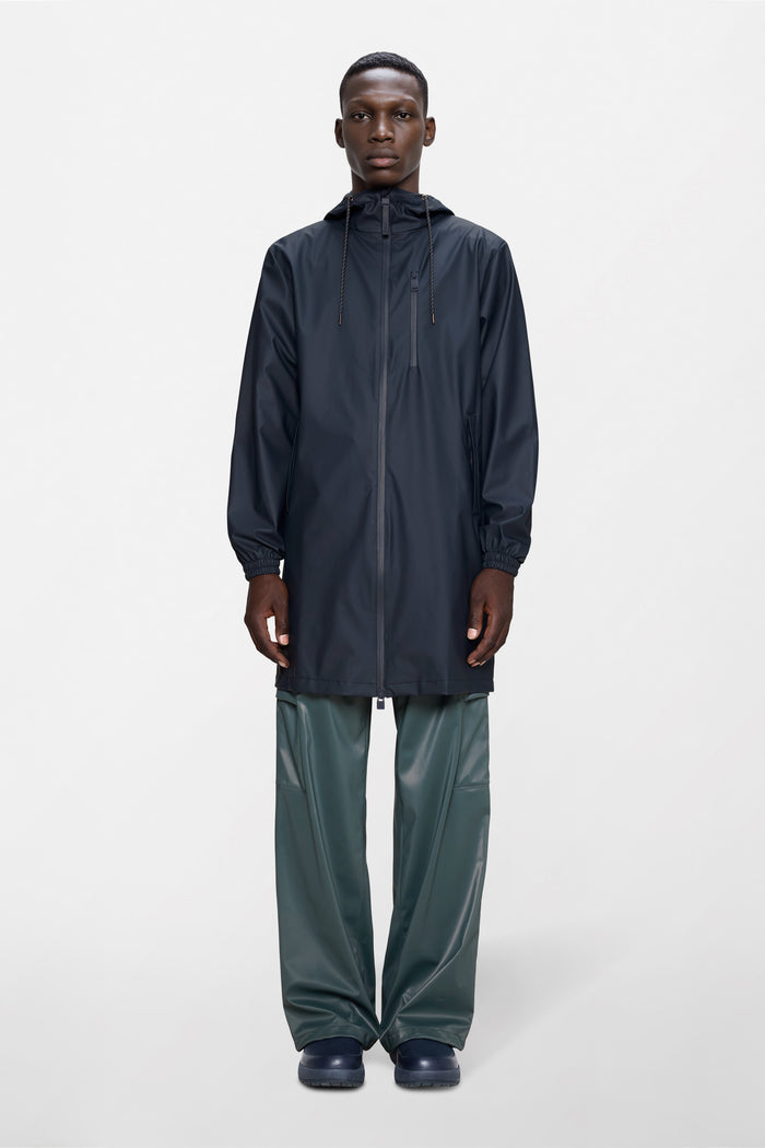 RAINS Long Storm Breaker Navy Jacket