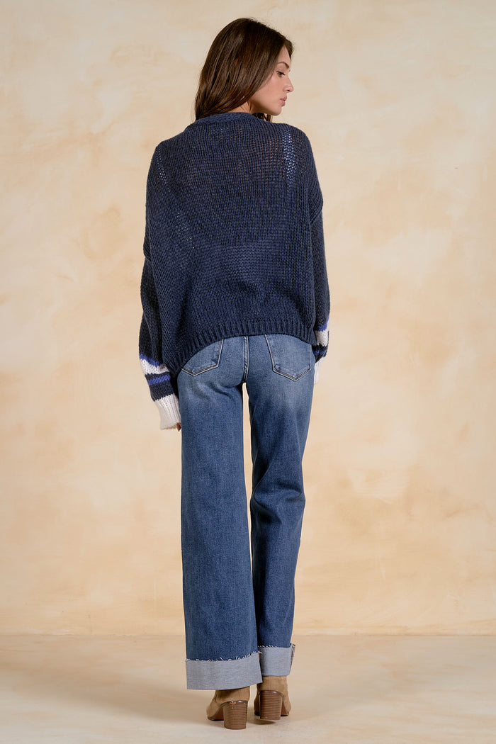 Loose Knit Cardigan Sweater