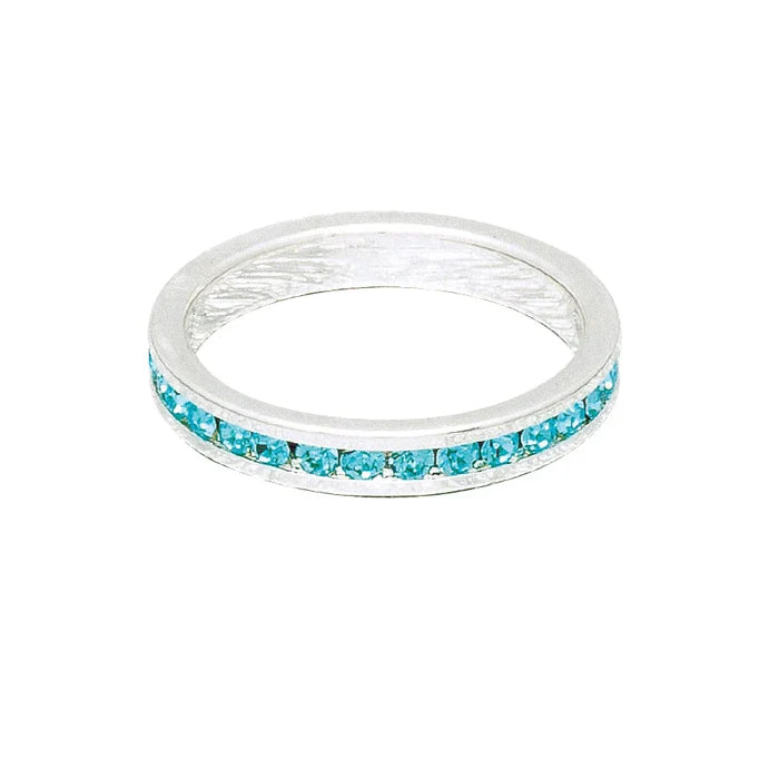 March (Aquamarine) White Gold Ring | Size 9