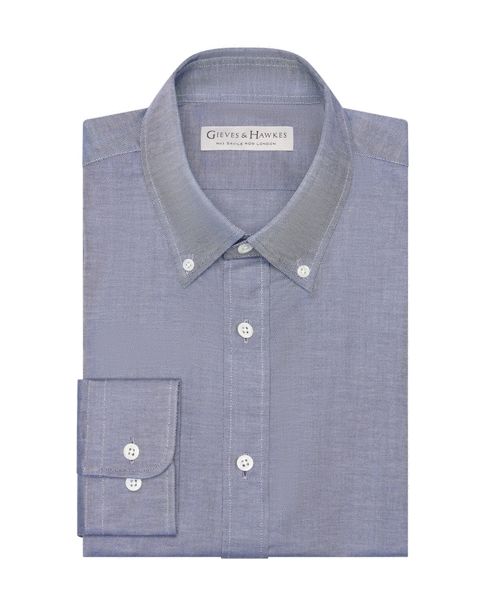 Matthew Cotton Button Down Shirt Navy