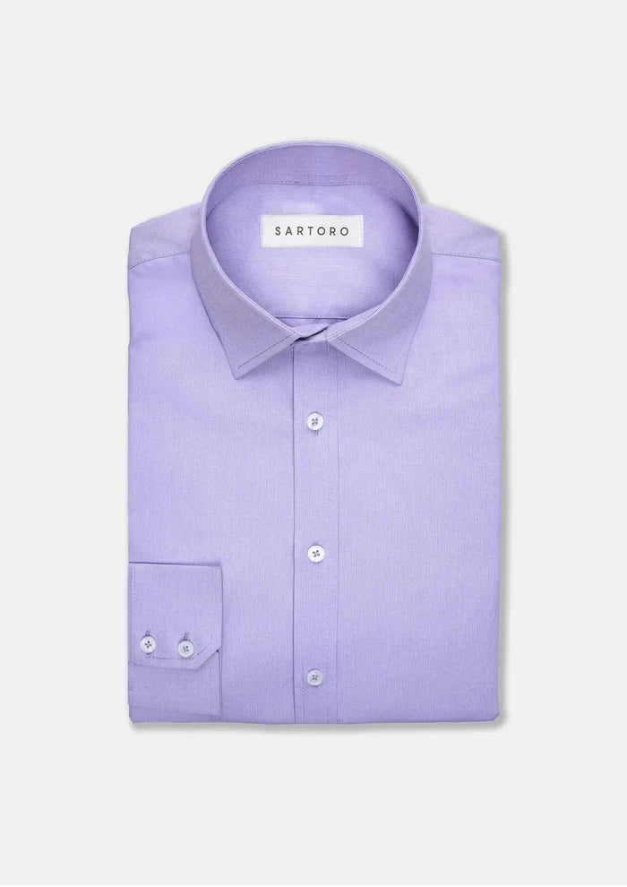 Mauve Egyptian Cotton Broadcloth Shirt - SARTORO