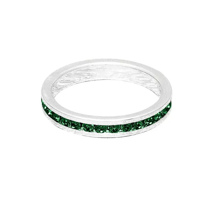 May (Emerald) White Gold Ring | Size 7