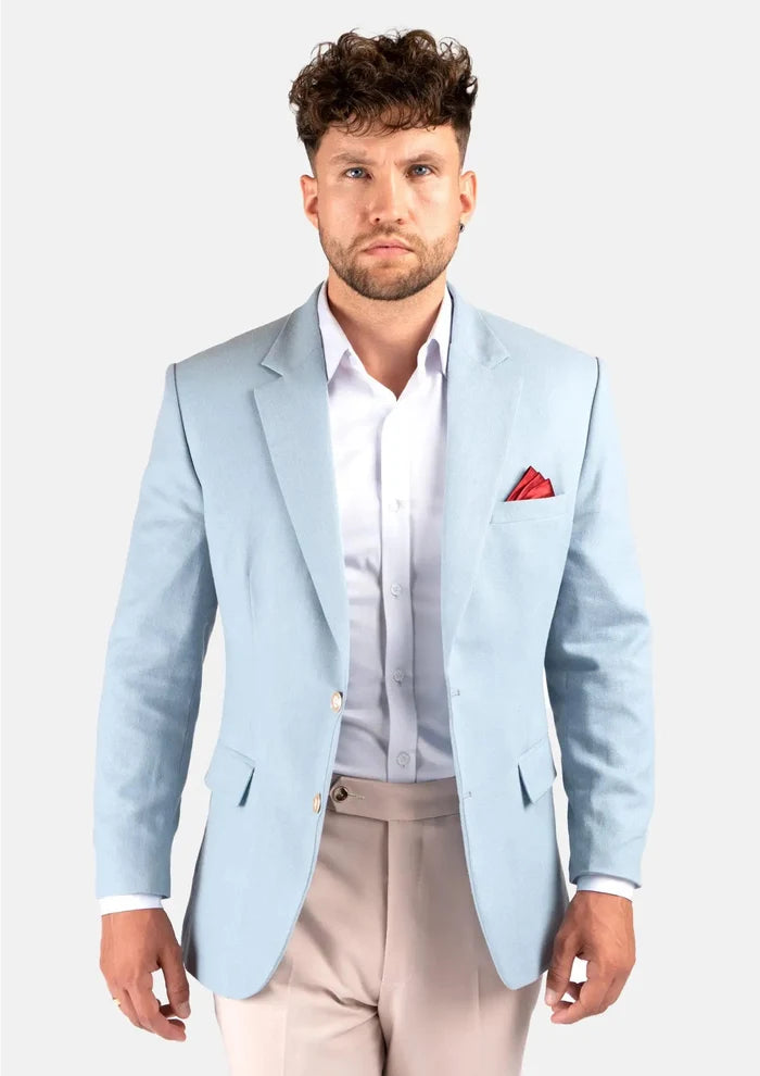 Astor Maya Blue Linen Jacket - SARTORO