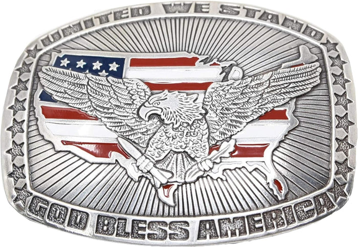 M&F Western United We Stand American Flag Western Belt Buckle