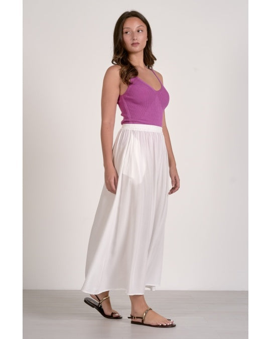 Midi Skirt with Elastic Waistband