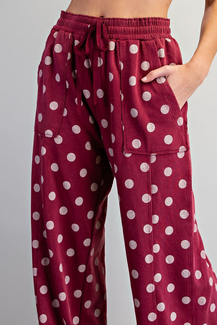 Mineral Washed Polka Dot Sweatpants