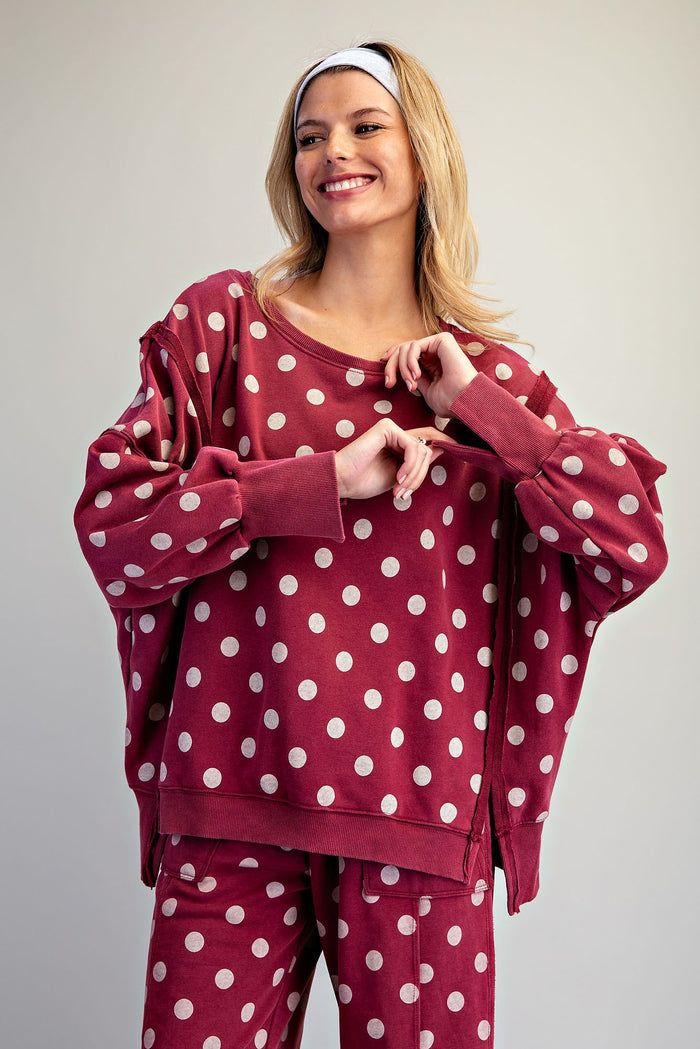 Mineral Washed Polka Dot Sweatshirt