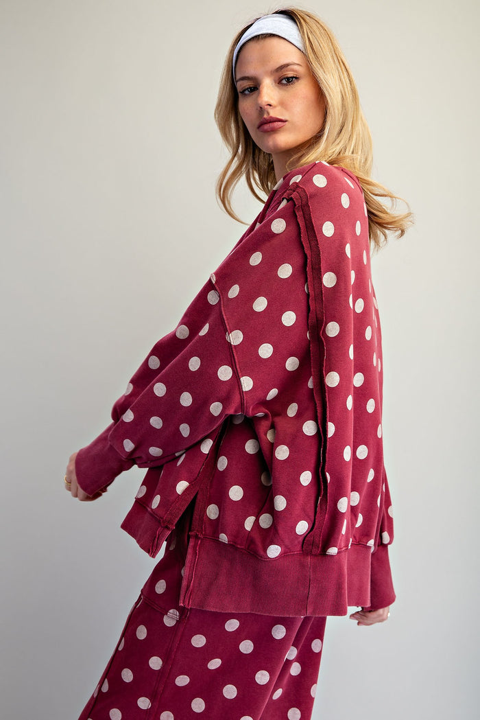 Mineral Washed Polka Dot Sweatshirt
