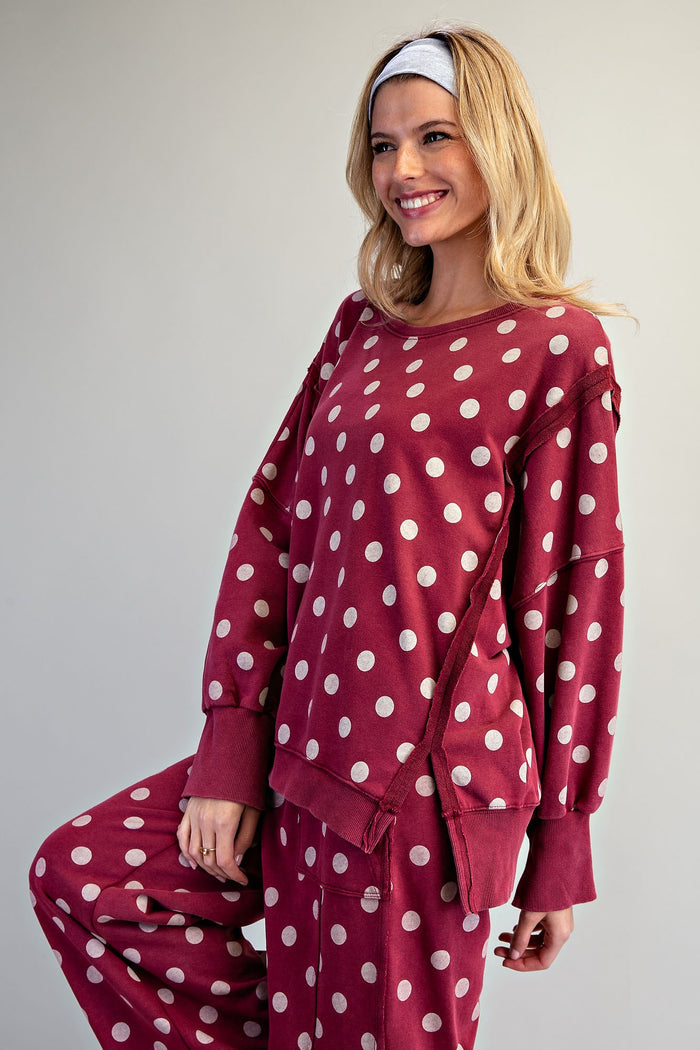 Mineral Washed Polka Dot Sweatshirt