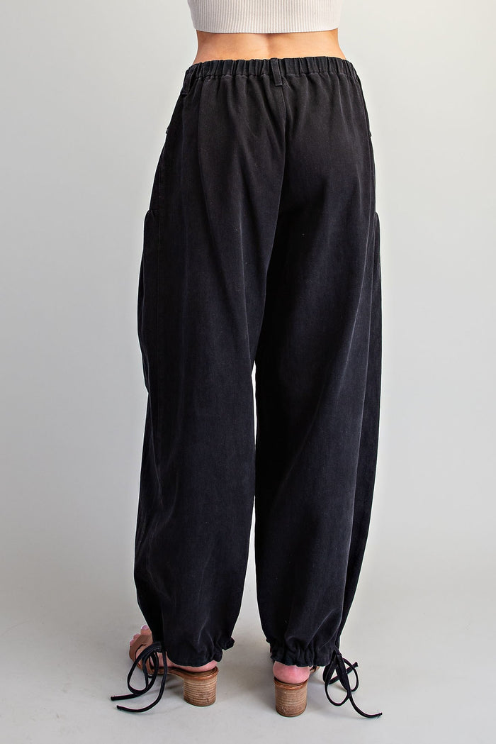 Mineral Washed Tie Cuff Pants