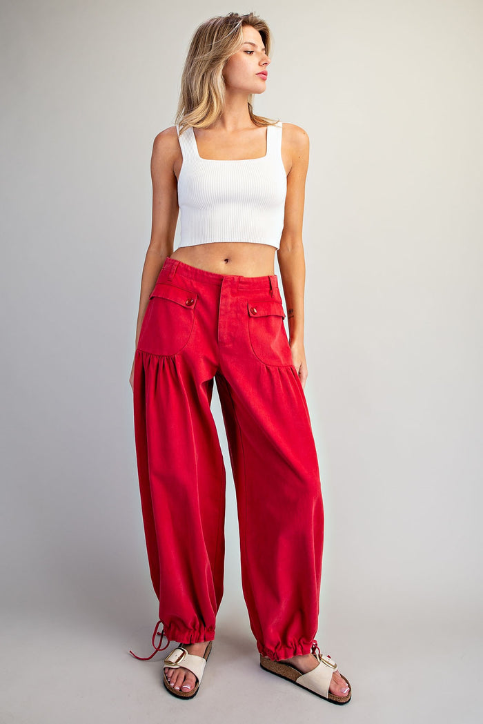 Mineral Washed Tie Cuff Pants