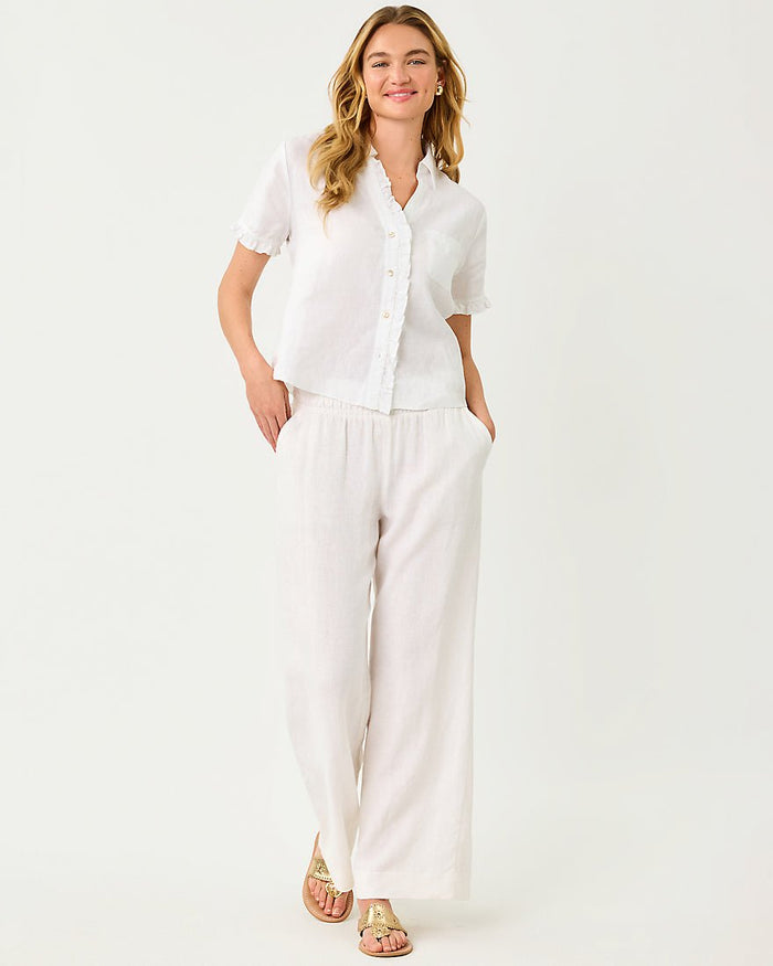 Lilly Pulitzer - Mirabella Linen Palazzo Pant - Resort White
