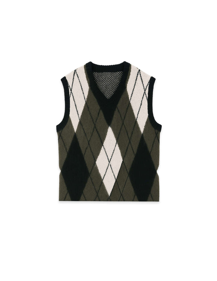 front flat lay of reversible mohair vest Éclectique