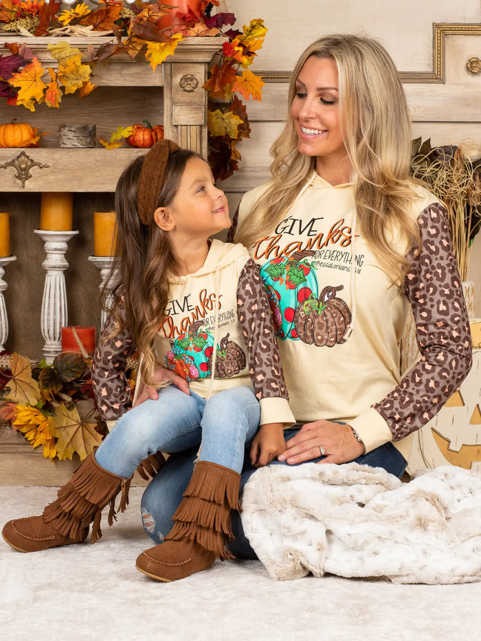 Mommy and Me Matching Tops | Leopard Sleeve Hoodies | Girls Boutique
