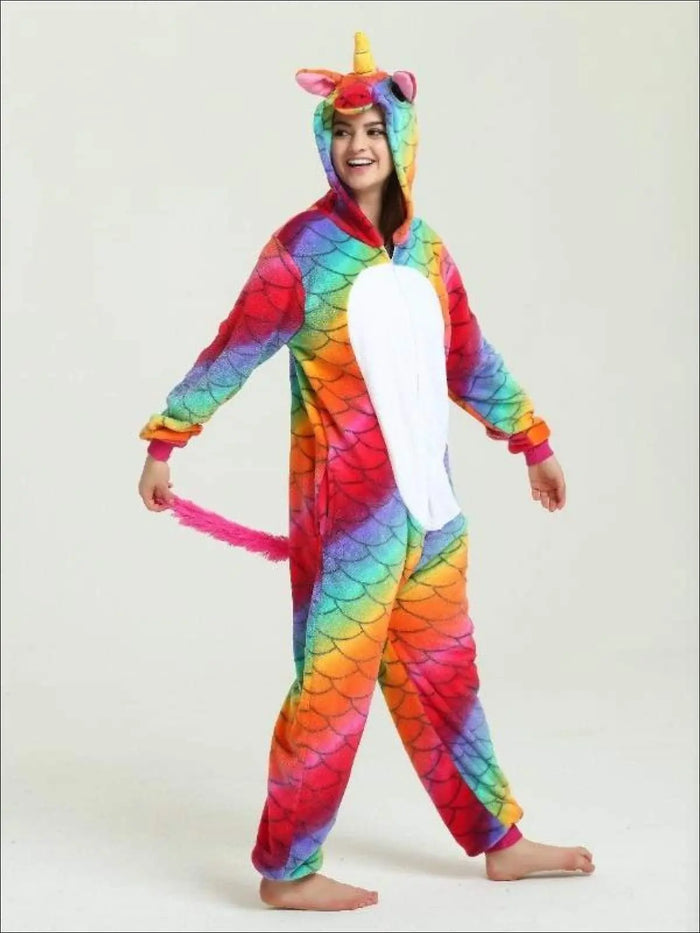 Mommy & Me Rainbow Scale Unicorn Onesie Pajamas - Mia Belle Girls