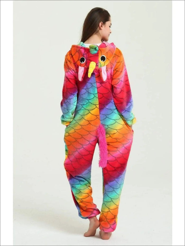 Mommy & Me Rainbow Scale Unicorn Onesie Pajamas - Mia Belle Girls