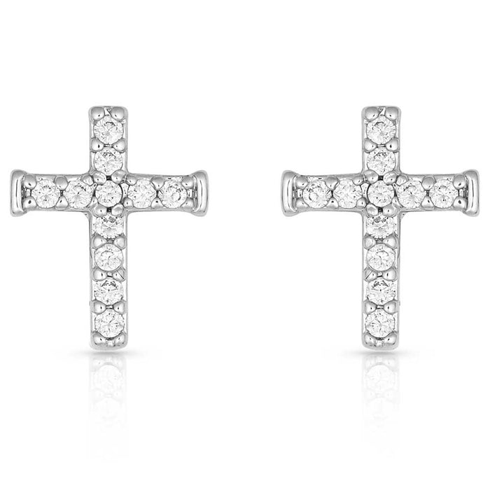 Montana Silversmiths Crystal Cross earrings