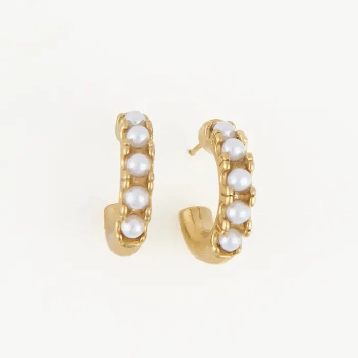Narelle Pearl C-Hoop Waterproof Earrings