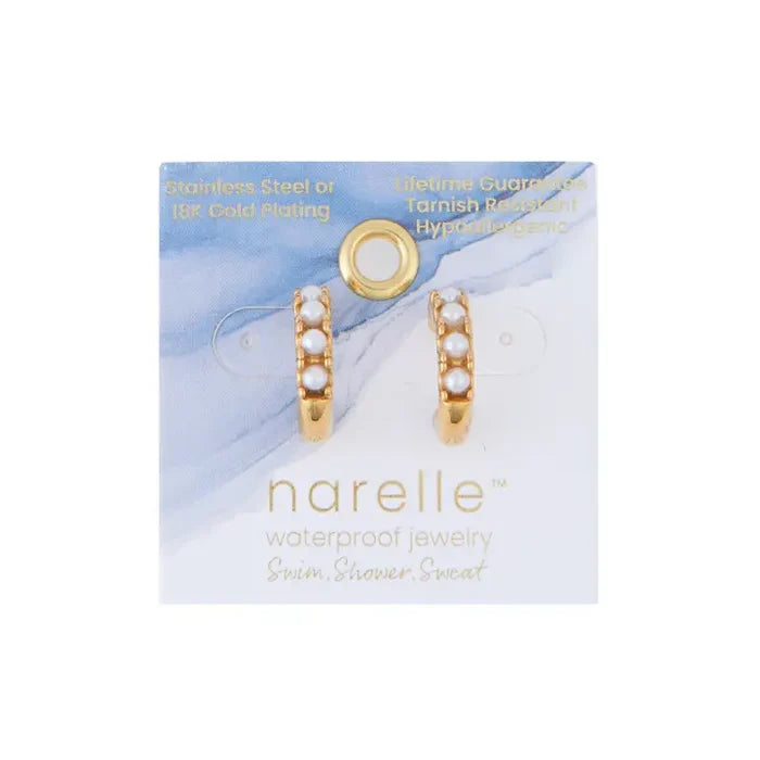 Narelle Pearl C-Hoop Waterproof Earrings