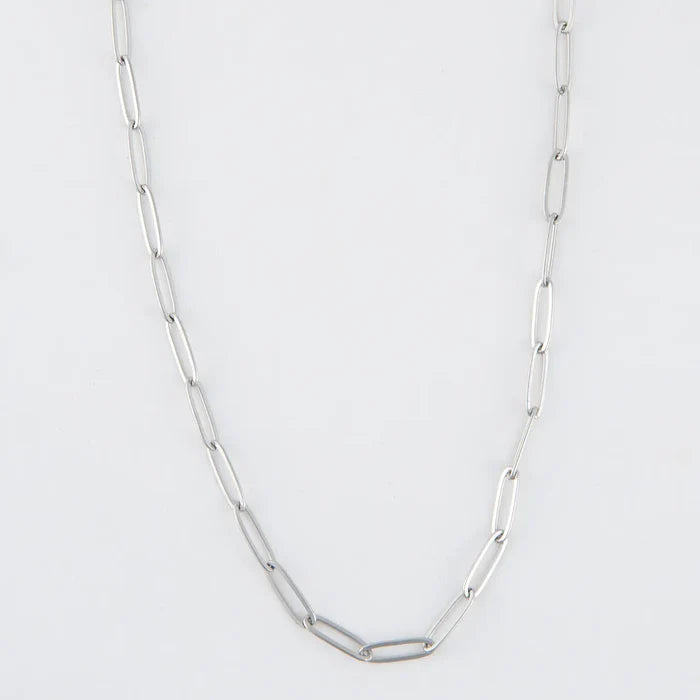Narelle Silver Paperclip Chain 18" Waterproof Necklace