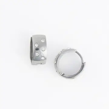 Narelle Waterproof Cubic Zirconia Inlay Huggie Hoop Earrings