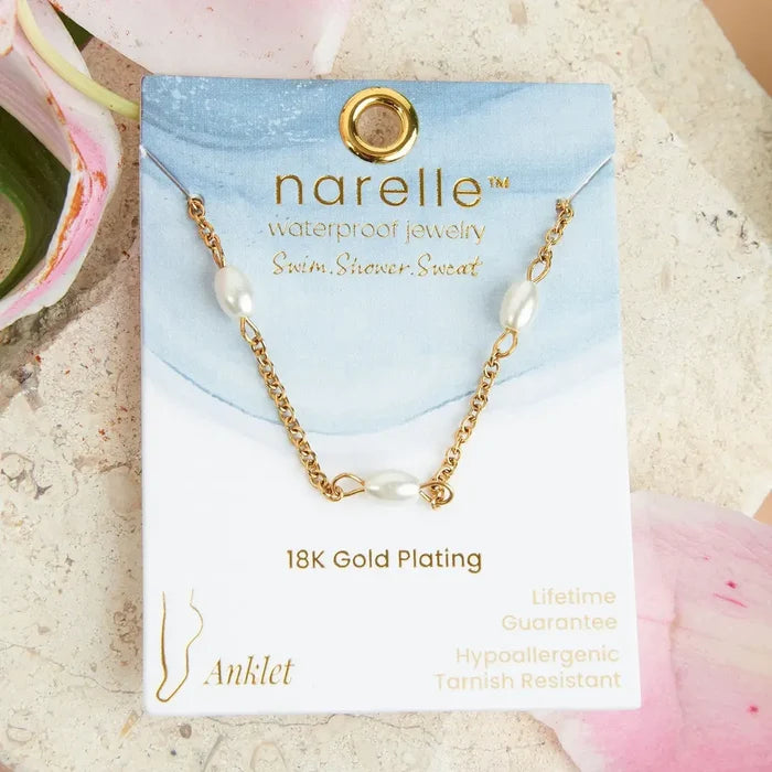 Narelle Waterproof Pearl Anklet