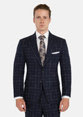 Astor Charcoal Flannel Windowpane Suit - SARTORO