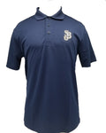 NAVY PERFORMANCE POLO SHIRT: SHORT SLEEVE WITH SJB LOGO
