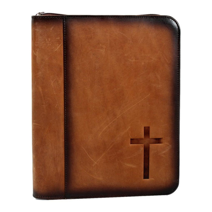 Nocona Western Bible Cover  Leather Cross