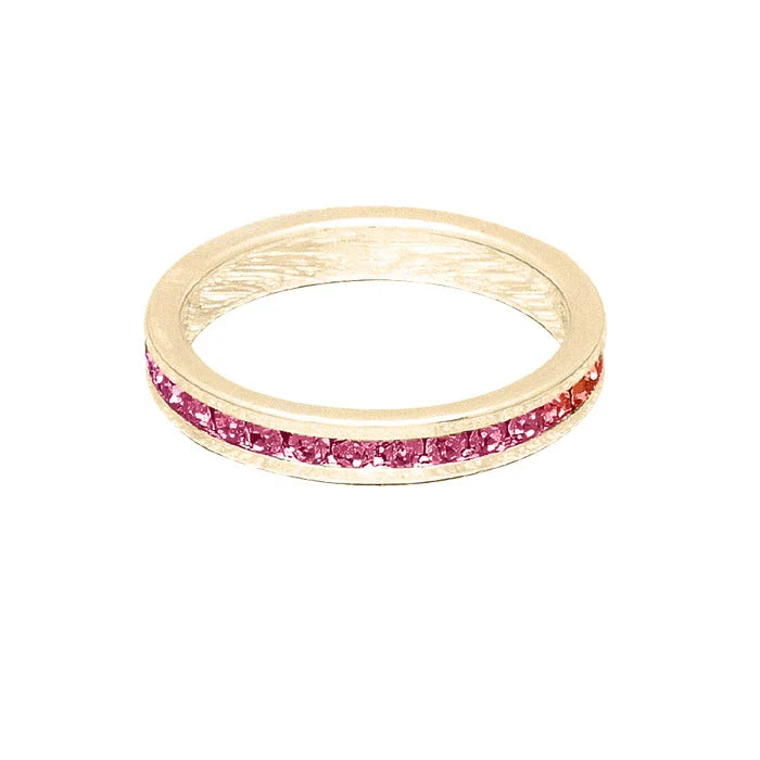 October (Pink Tourmaline) Yellow Gold Ring | Size 6