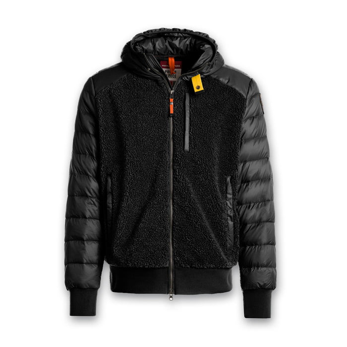 Parajumpers - Rhino Fleece Hybrid Hooded Jacket in Black - Nigel Clare