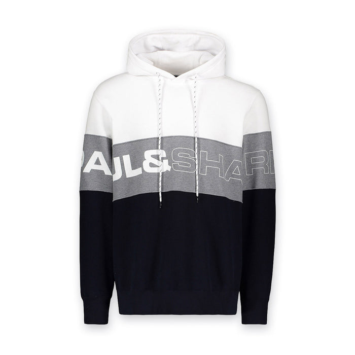 Paul & Shark - Block Hoodie in Navy/Grey/White - Nigel Clare