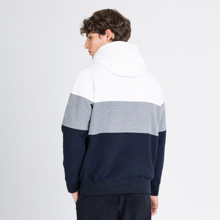 Paul & Shark - Block Hoodie in Navy/Grey/White - Nigel Clare