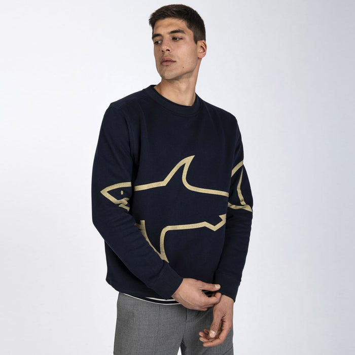 Paul & Shark - Gold Shark Sweatshirt in Navy - Nigel Clare
