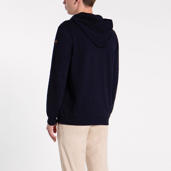 Paul & Shark - Printed Logo Hoodie in Navy - Nigel Clare