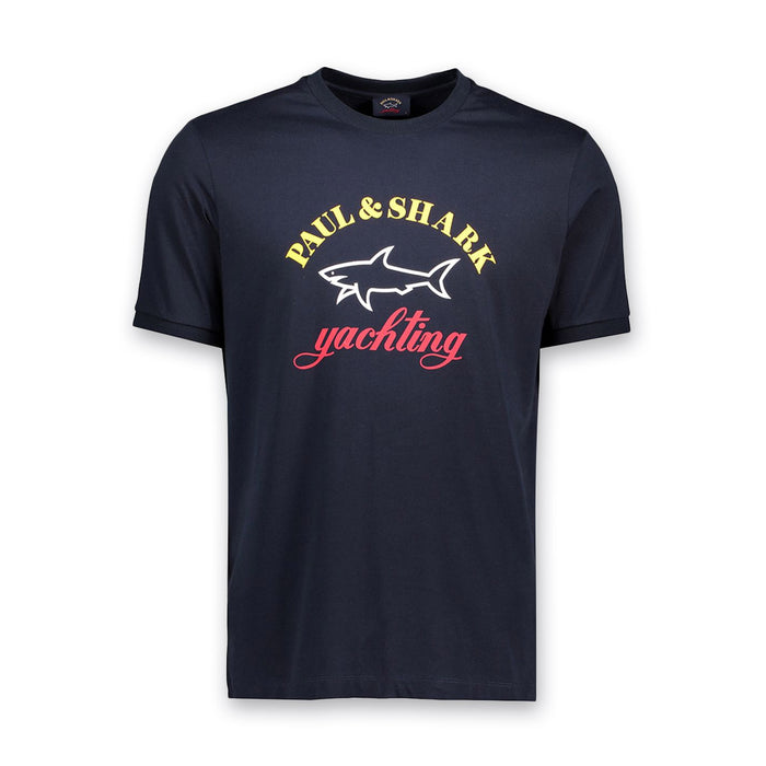 Paul & Shark - Printed Logo T-Shirt in Navy - Nigel Clare