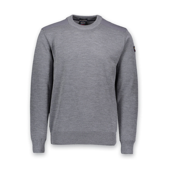 Paul & Shark - Ribbed Crew Neck Jumper in Grey - Nigel Clare