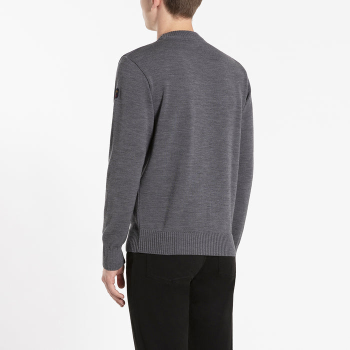 Paul & Shark - Ribbed Crew Neck Jumper in Grey - Nigel Clare