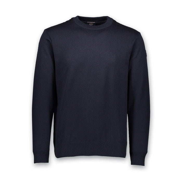 Paul & Shark - Ribbed Crew Neck Jumper in Navy - Nigel Clare