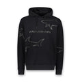 Paul & Shark - Shark Print Hoodie in Black - Nigel Clare