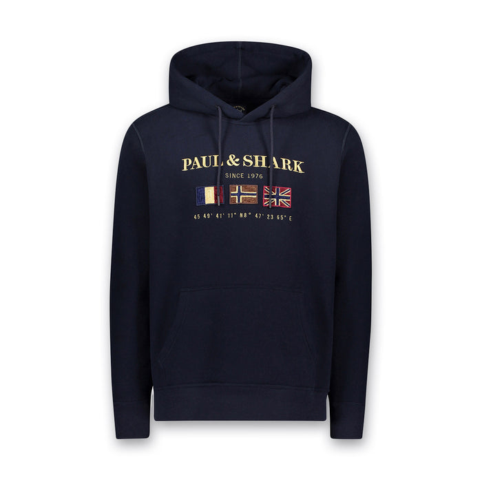 Paul & Shark - Tri Flag Hoodie in Navy - Nigel Clare