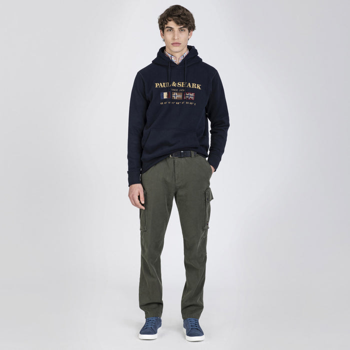 Paul & Shark - Tri Flag Hoodie in Navy - Nigel Clare