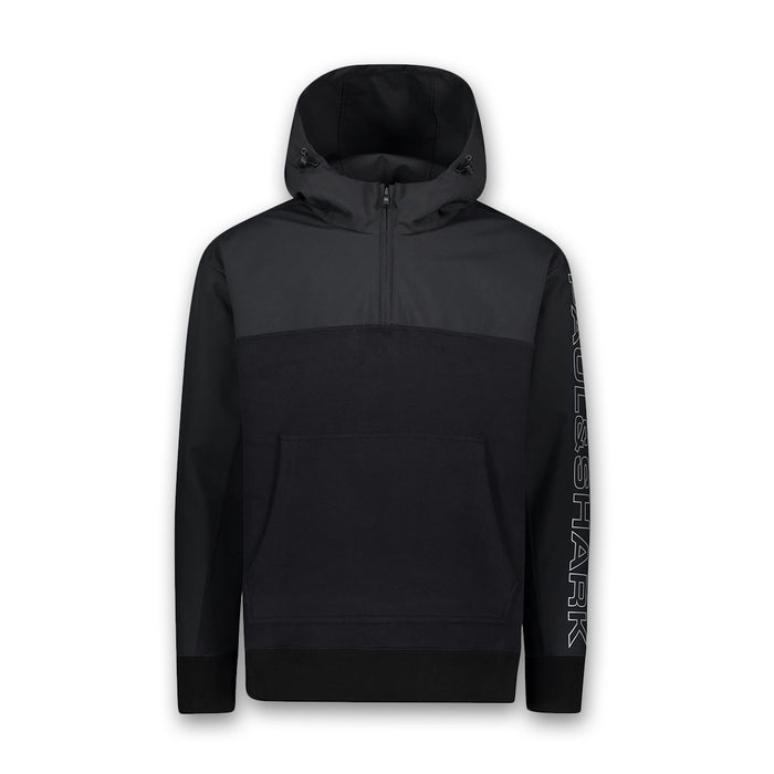 Paul & Shark - Typhoon Reflex Logo 1/4 Zip Hoodie in Black - Nigel Clare