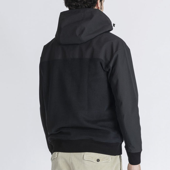 Paul & Shark - Typhoon Reflex Logo 1/4 Zip Hoodie in Black - Nigel Clare
