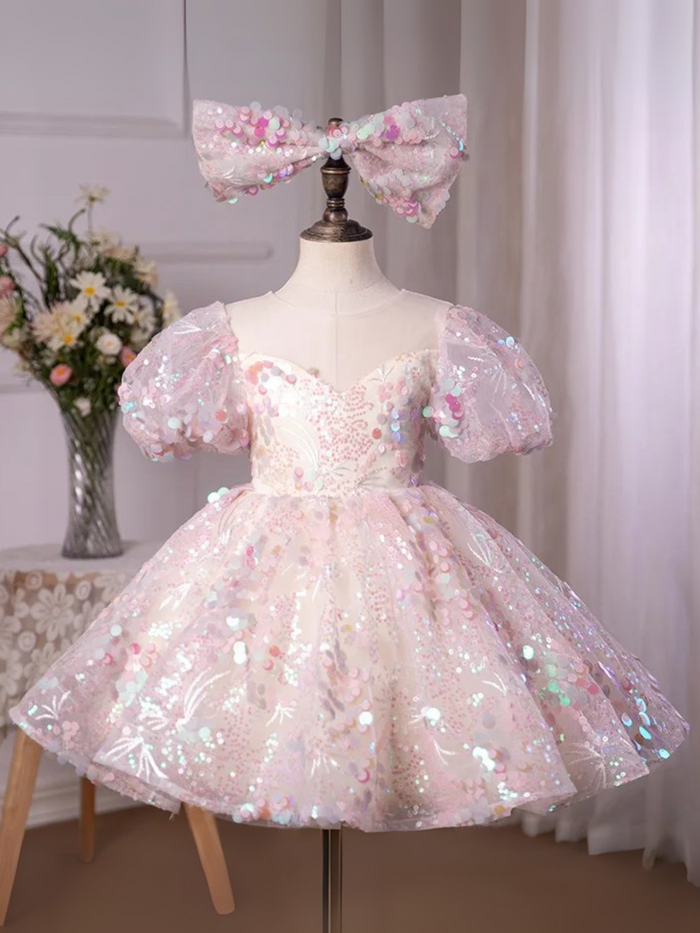 Pink Sequin Magic Mini Special Occasion Dress Mia Belle Girls