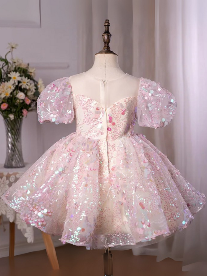 Pink Sequin Magic Mini Special Occasion Dress Mia Belle Girls