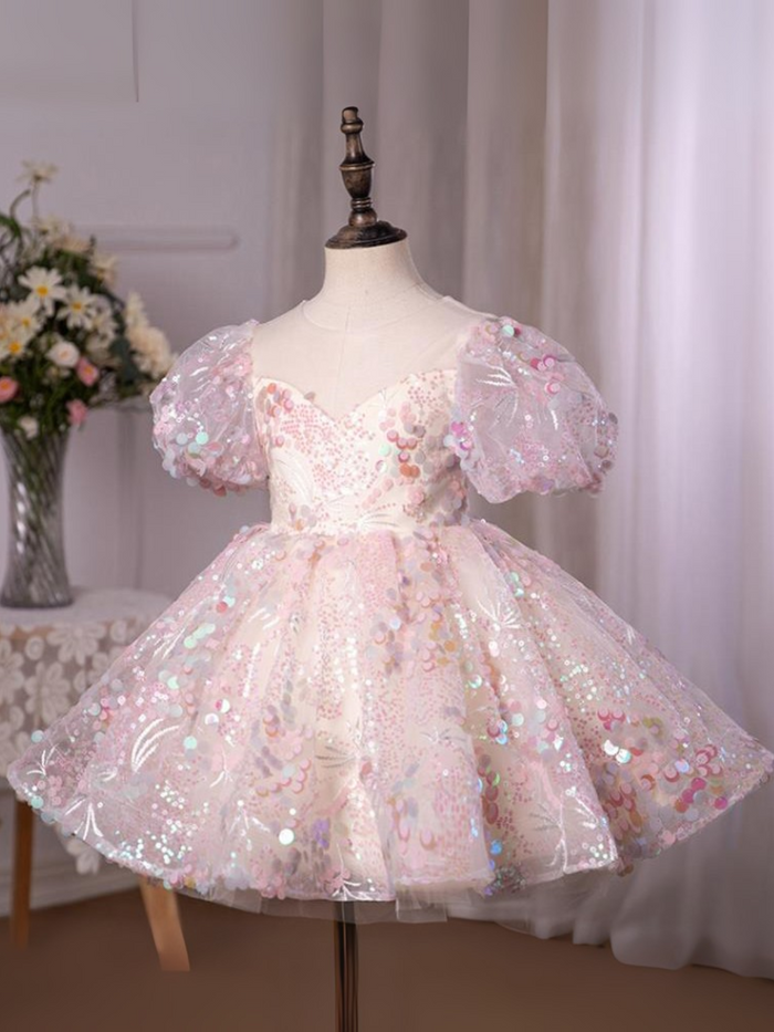 Pink Sequin Magic Mini Special Occasion Dress Mia Belle Girls