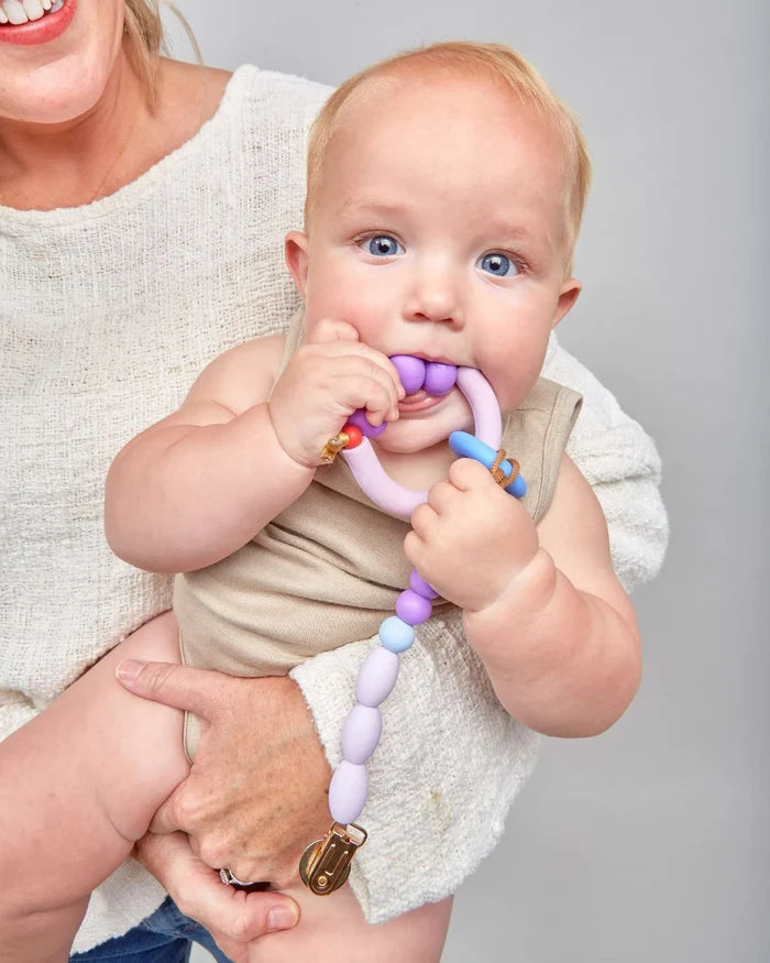 Plum Arch Ring Teether + Clip Set image 2